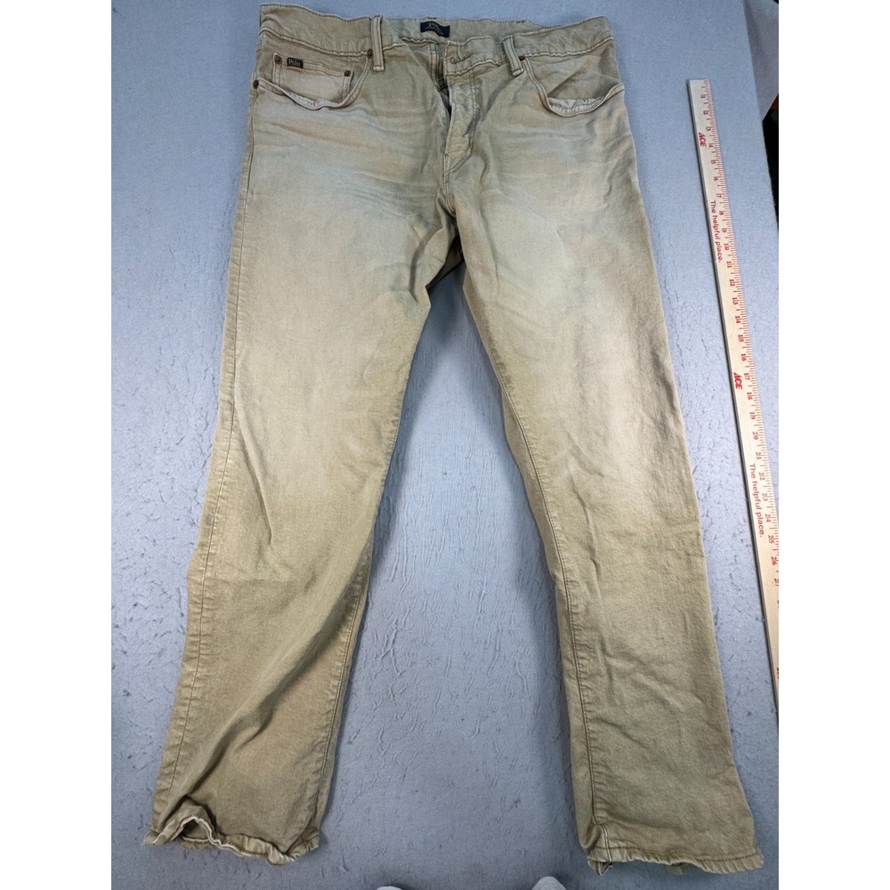 Polo Ralph Lauren Jeans Men's 38x32 Khaki Denim 5-Pockets Low Rise Straight Leg